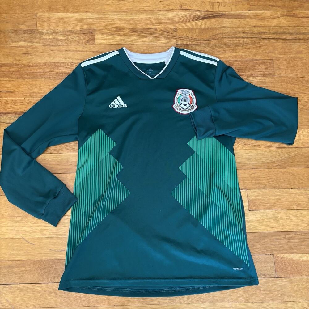 MEXICO 17/18 HOME SHIRT JERSEY LONG SLEEVE ADIDAS BQ4700 M MEN GREEN